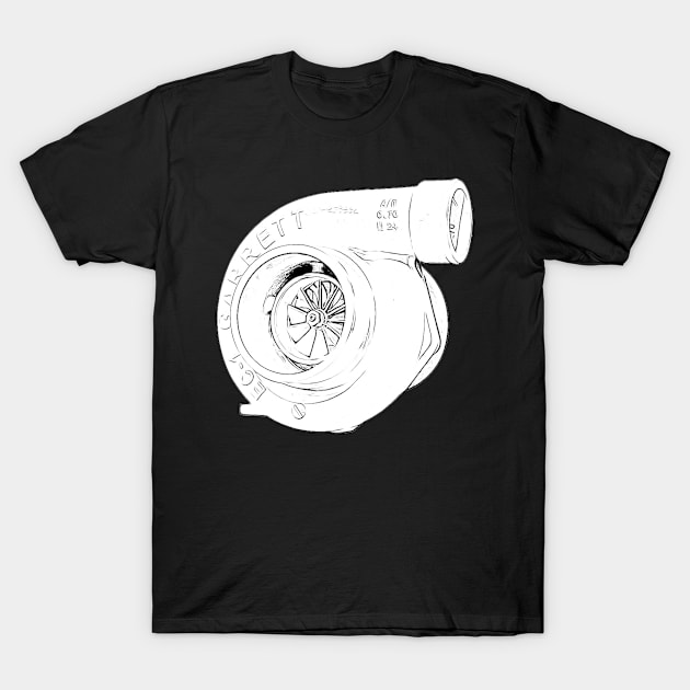 Turbocharger Wireframe T-Shirt by SynchroDesign